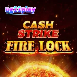 Tampilan visual mesin slot Cash Strike Fire Lock dengan tema klasik dan fitur bola api.