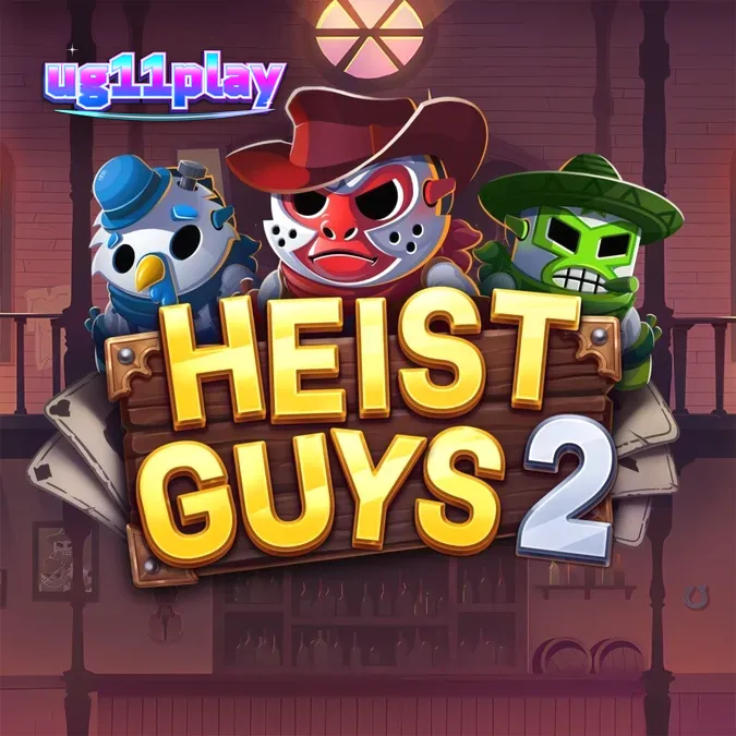 Tampilan visual slot Heist Guys 2 dengan tema perampokan yang dinamis
